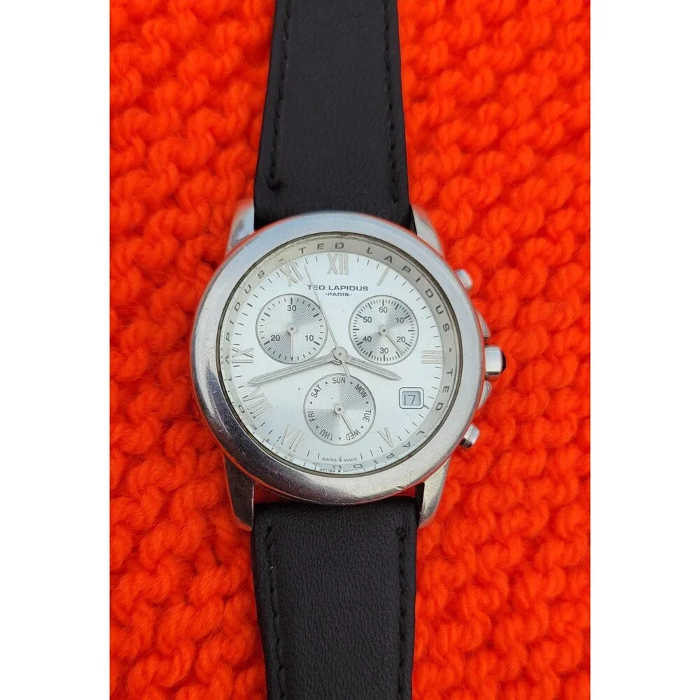 VTG Ted Lepidus Paris Chronograph Watch Stainless Steel Swiss Mvmt Quiet Luxury